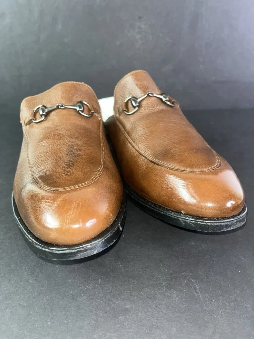 NEW Sandro Moscoloni Mens Brown Pebbled Leather Loafers Shoe 13 Slip On Horsebit
